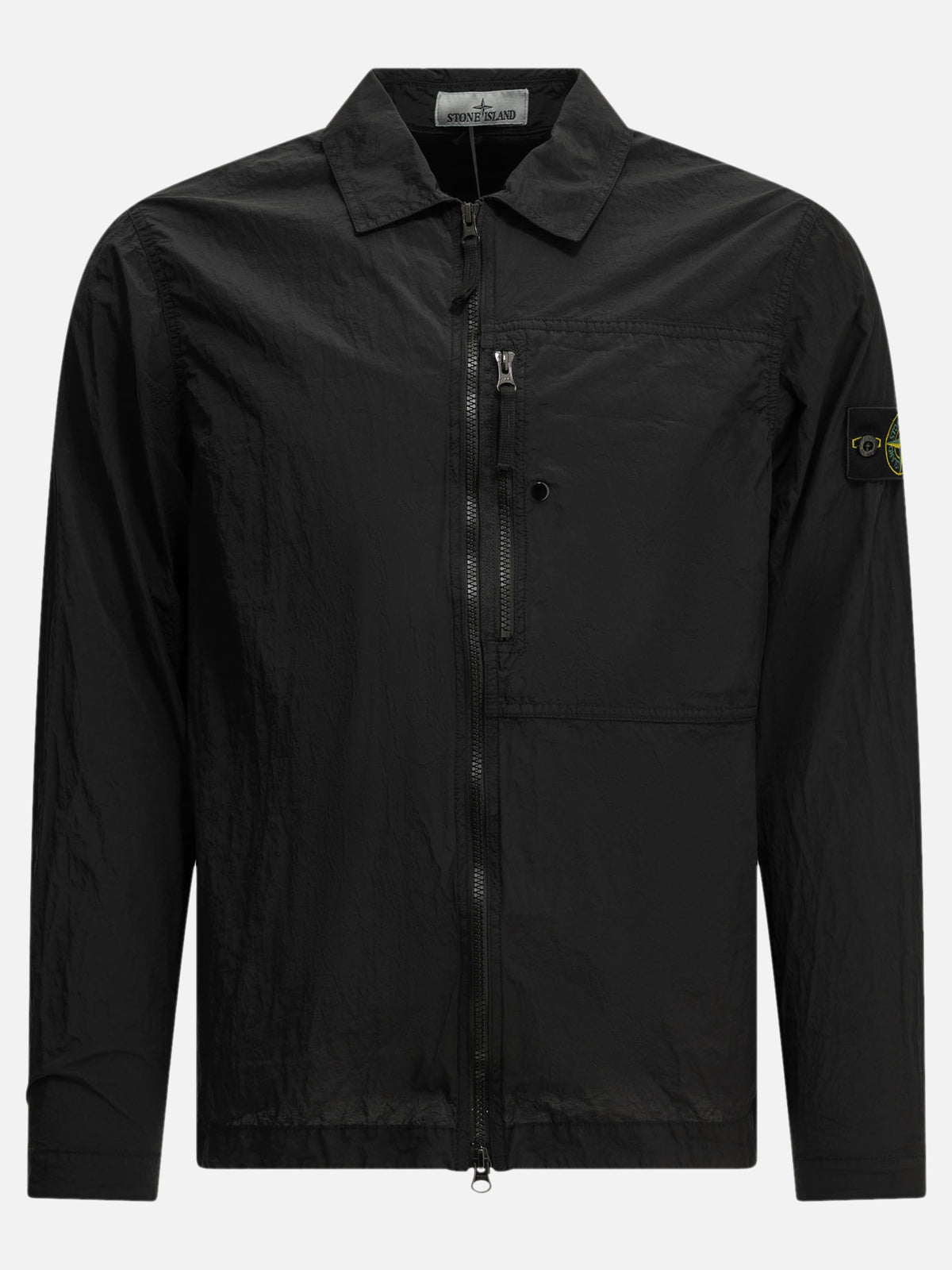 Stone Island Overshirt Jacket with Logo Black - VIETTI