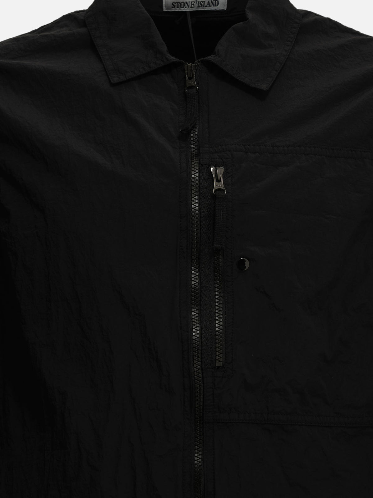 Stone Island Overshirt Jacket with Logo Black - VIETTI