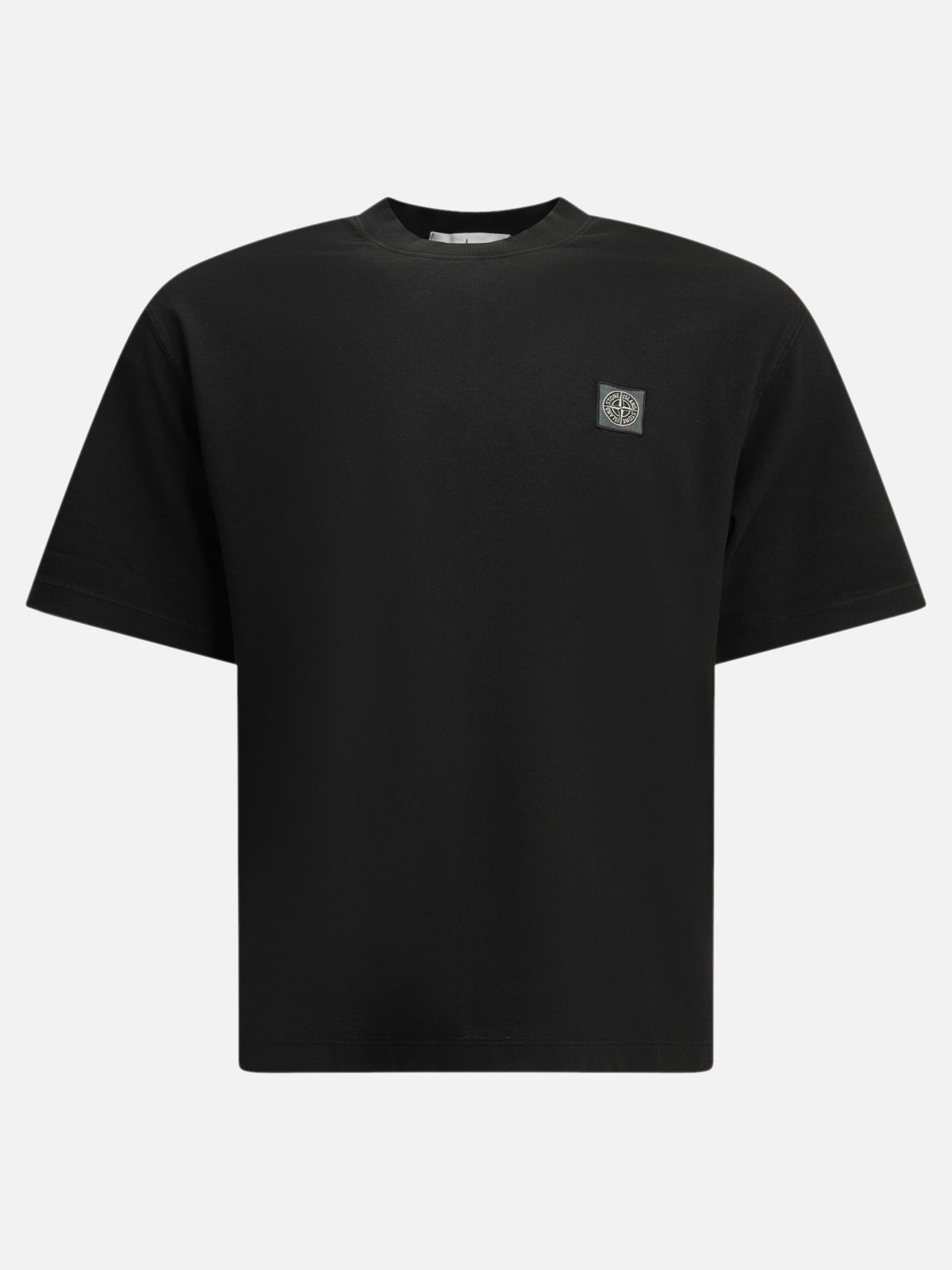 Stone Island Crew-neck T-shirt with logo Black - VIETTI