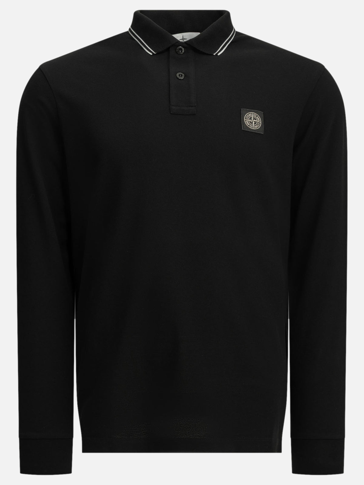 Stone Island Button-down polo shirt with logo Black - VIETTI