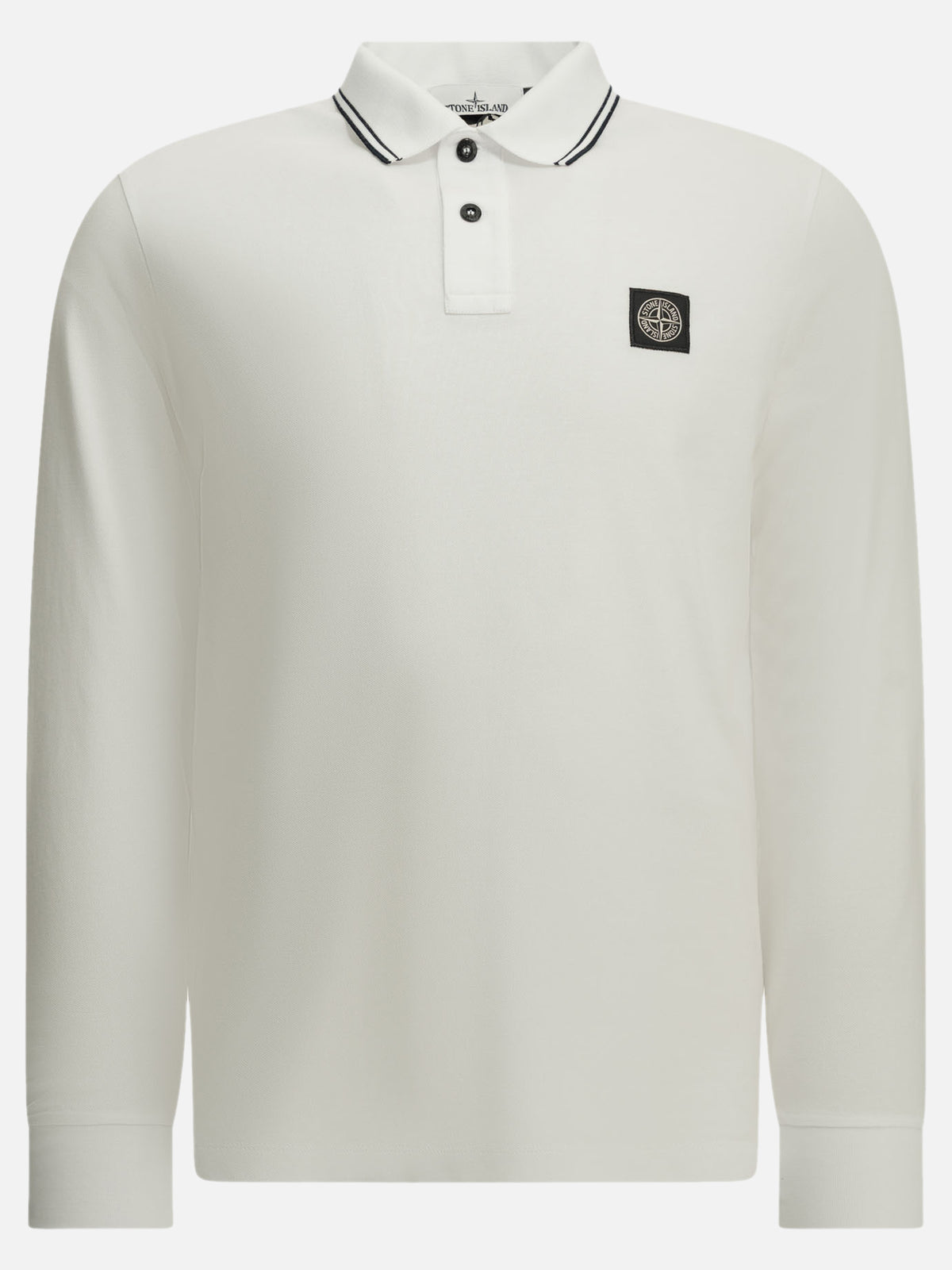 Stone Island Button-down polo shirt with logo White - VIETTI