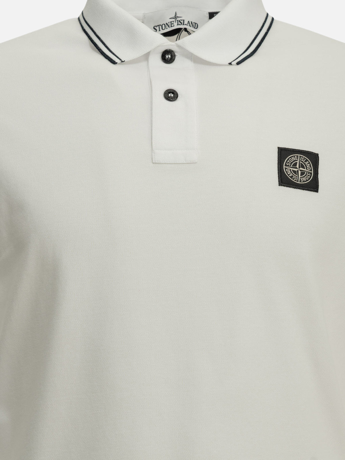 Stone Island Button-down polo shirt with logo White