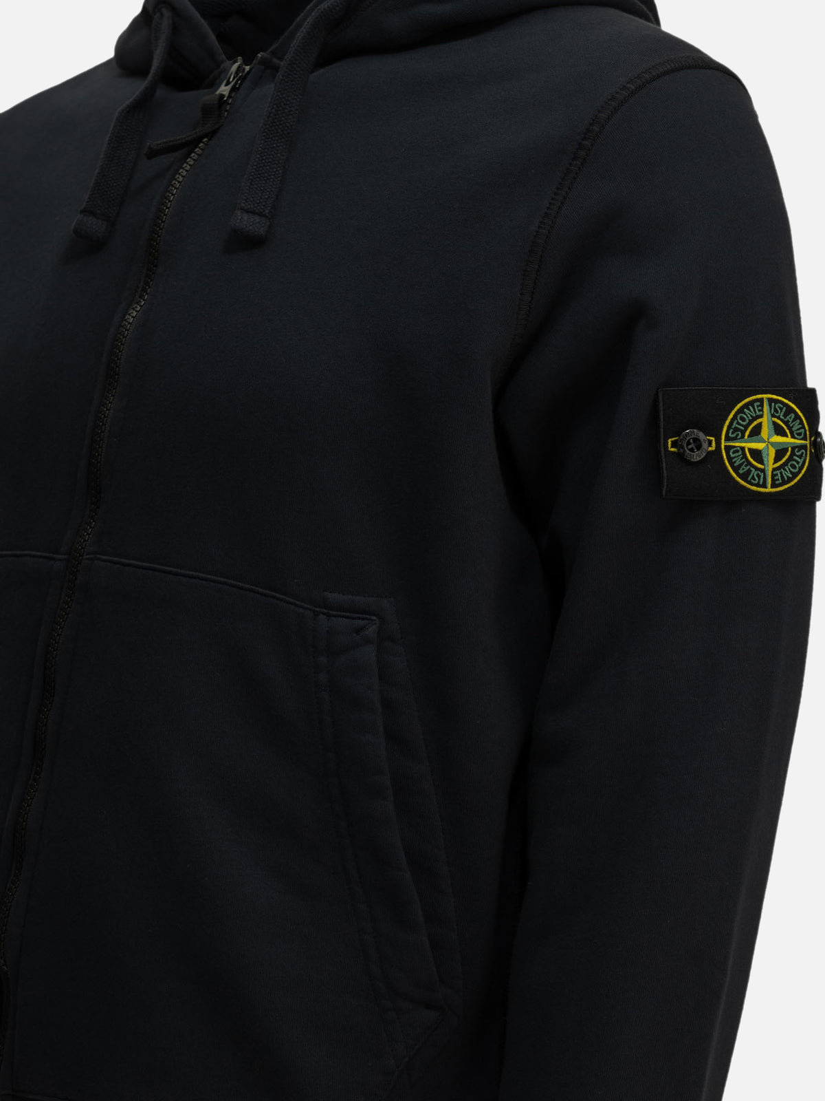 Stone Island Zip-up Sweatshirt with Logo Blue - VIETTI