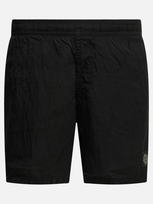 Stone Island "Metal" Beach Shorts Black


