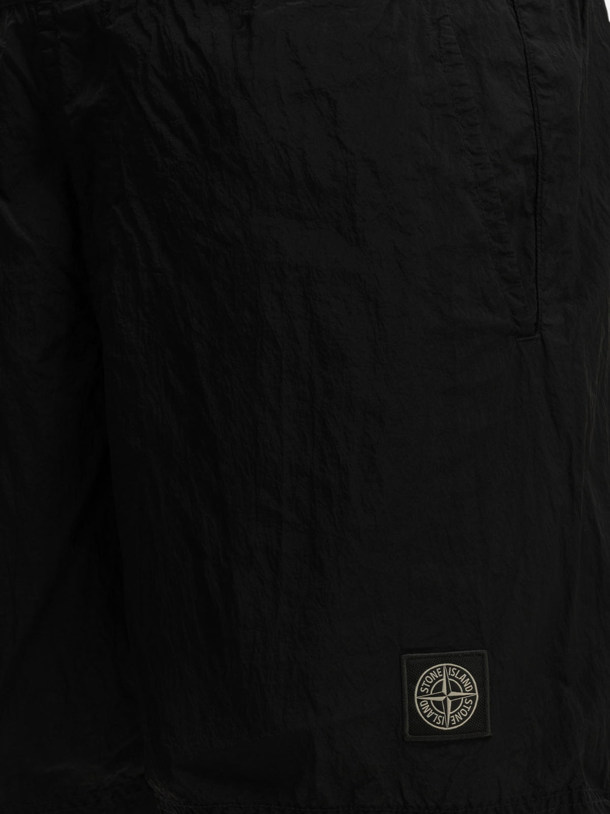 Stone Island "Metal" Beach Shorts Black - VIETTI