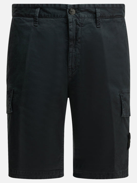 Stone Island Logo Cargo Shorts Blue


