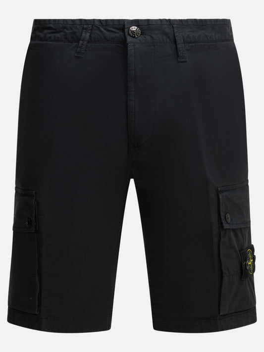 Stone Island Logo Cargo Shorts Blue

