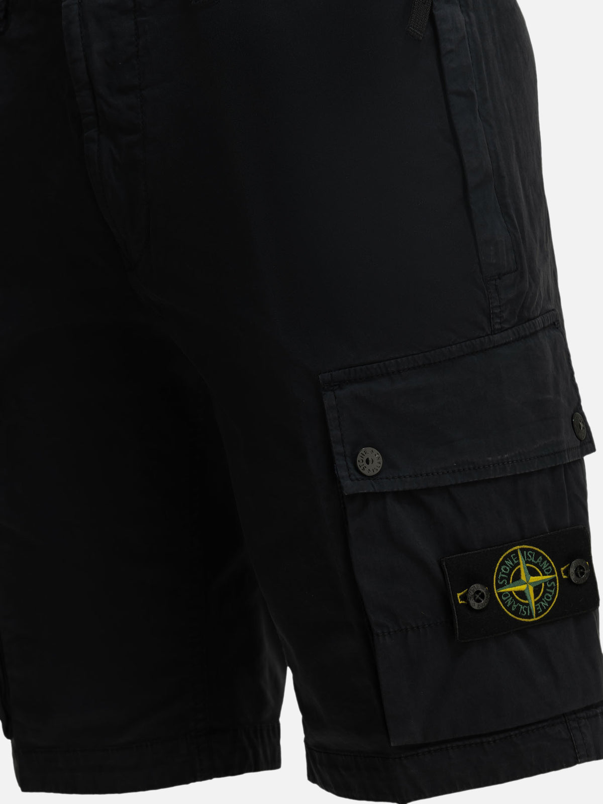 Stone Island Logo Cargo Shorts Blue - VIETTI