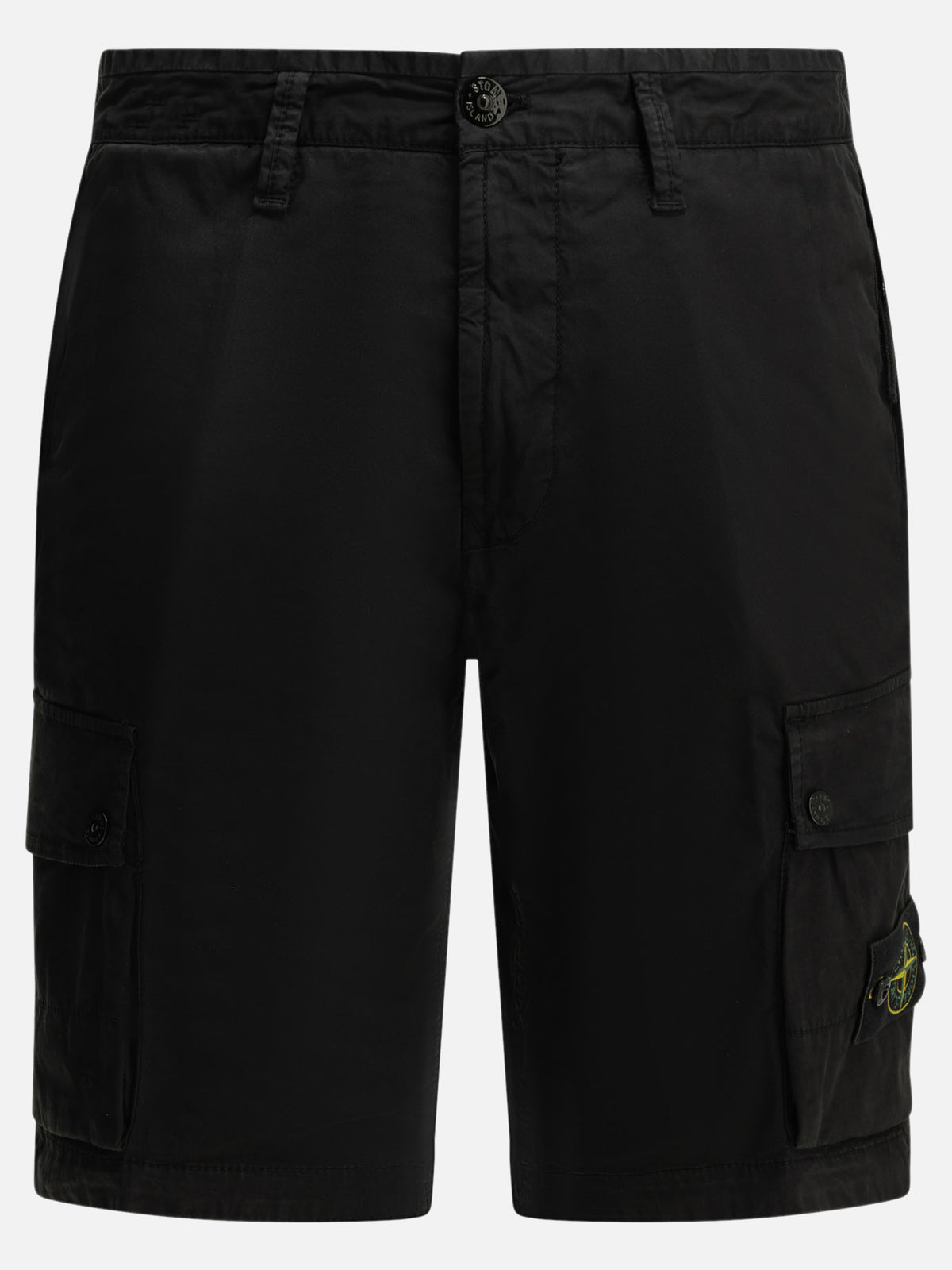 Stone Island Logo Cargo Shorts Black