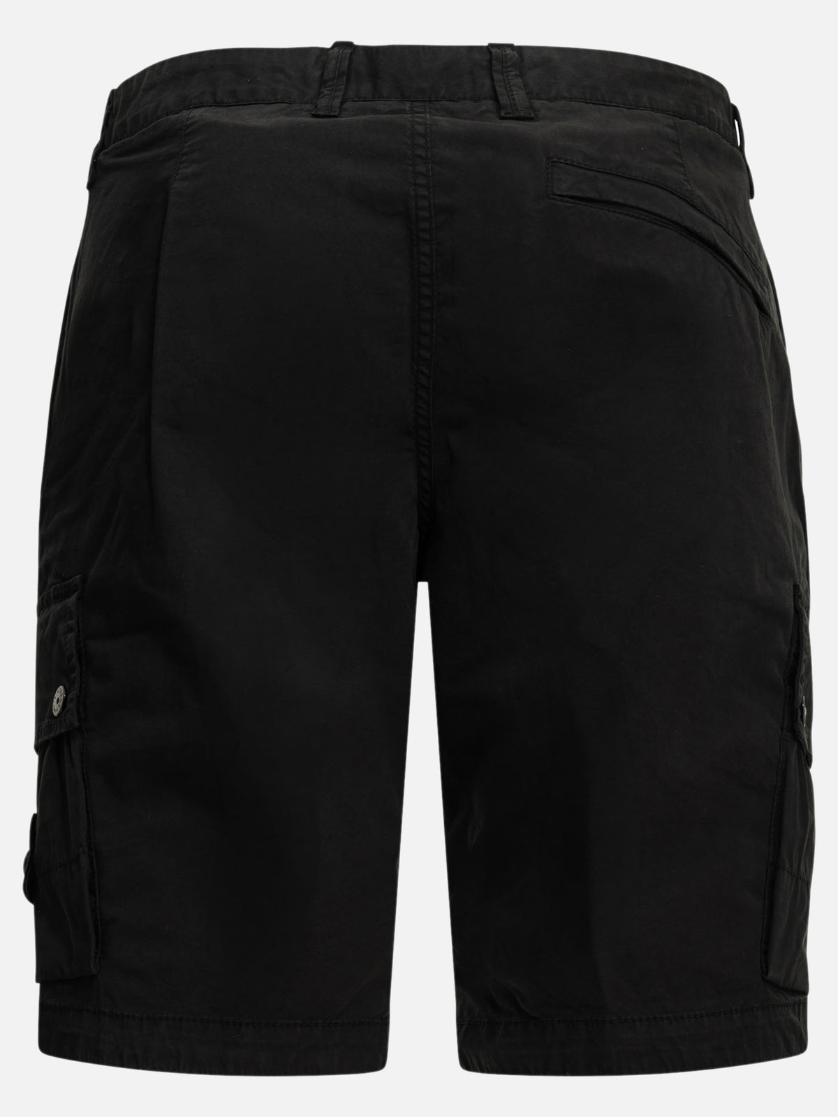 Stone Island Logo Cargo Shorts Black - VIETTI