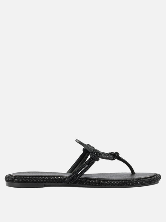 Tory Burch "Miller" Flat Sandals Black

