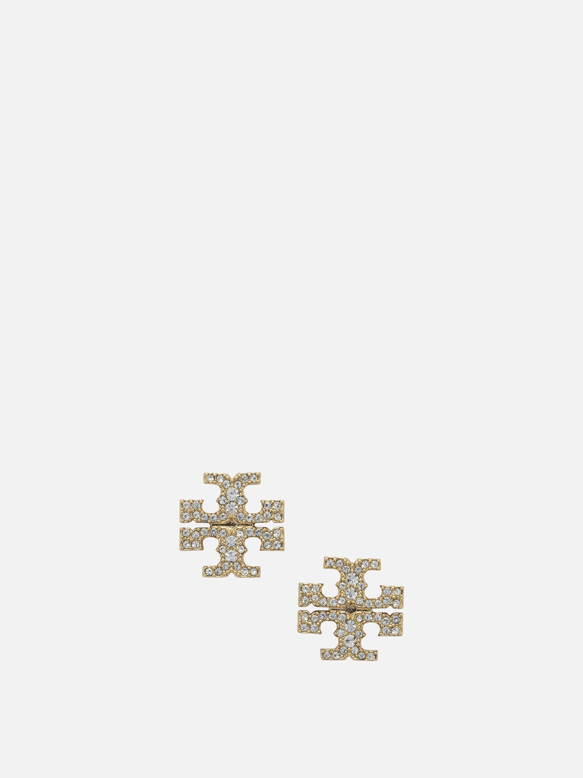 Tory Burch "Icon Pavé" Earrings Gold