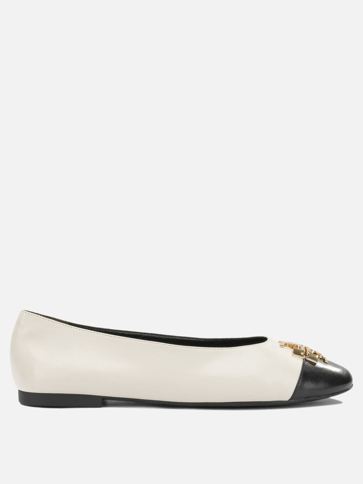 Tory Burch "Charlie" Classic Ballet Flats White


