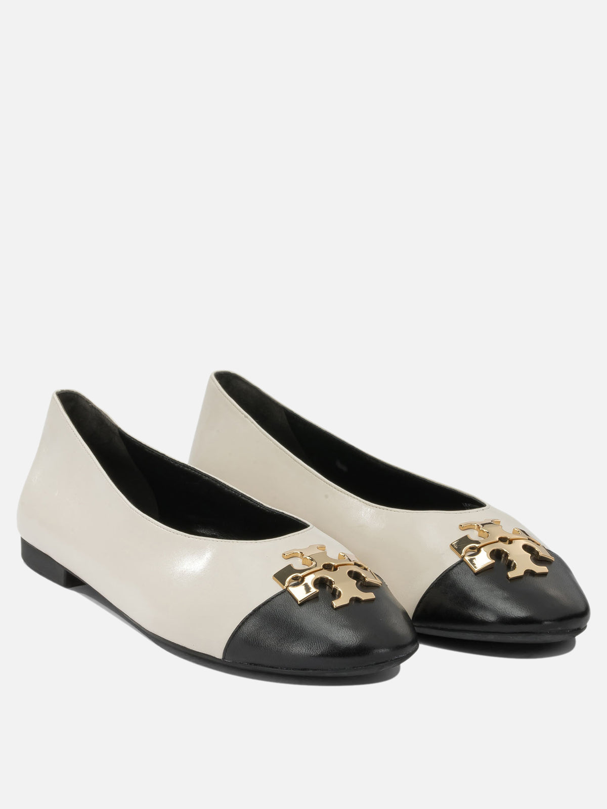 Tory Burch "Charlie" Classic Ballet Flats White

