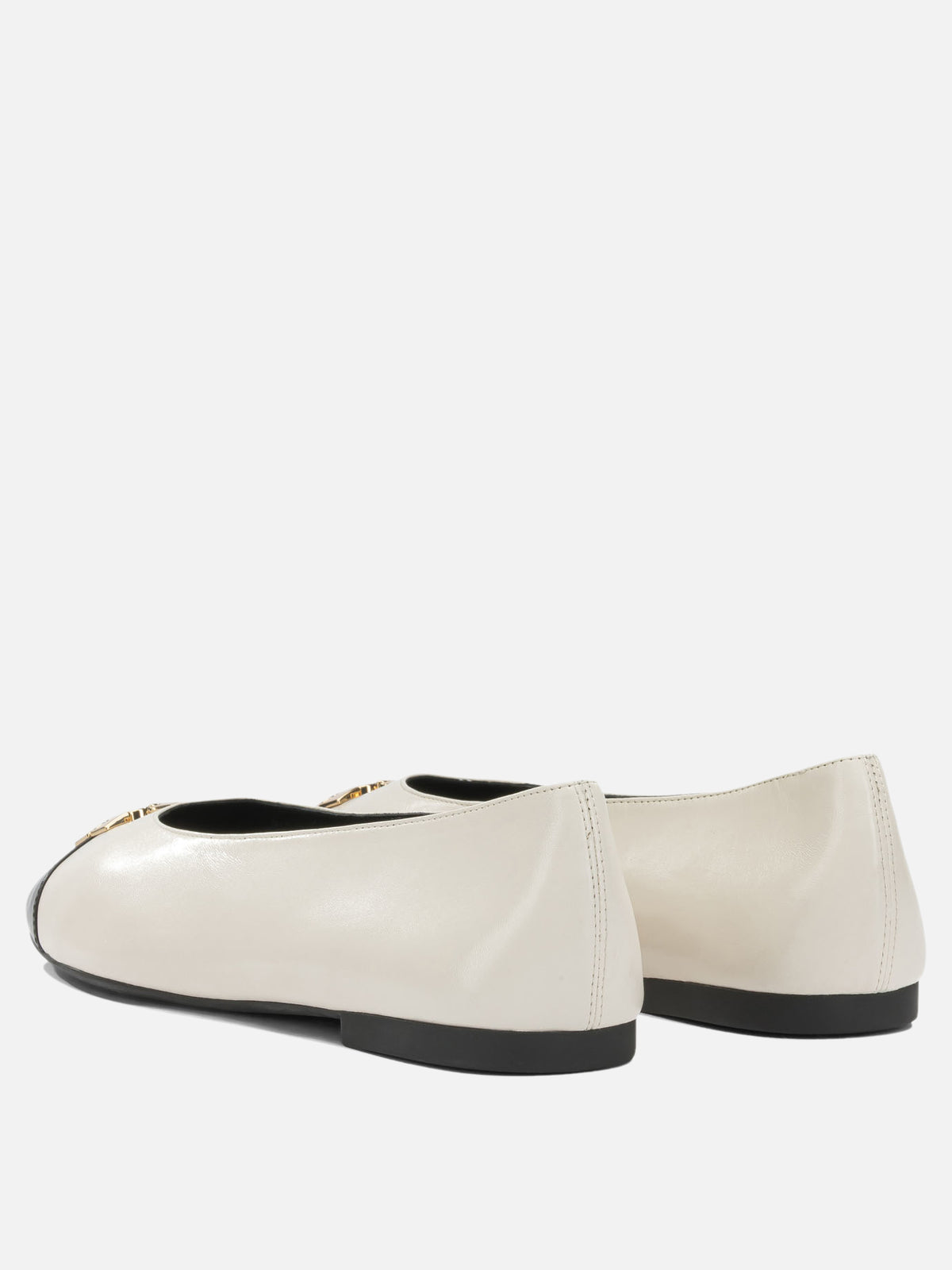 Tory Burch "Charlie" Classic Ballet Flats White

