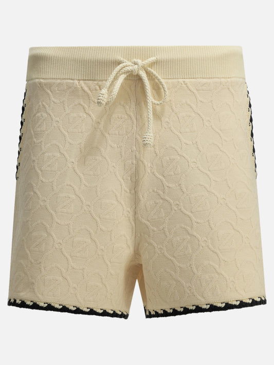 Zimmermann "Fairlight Jacquard" Shorts with Laces White

