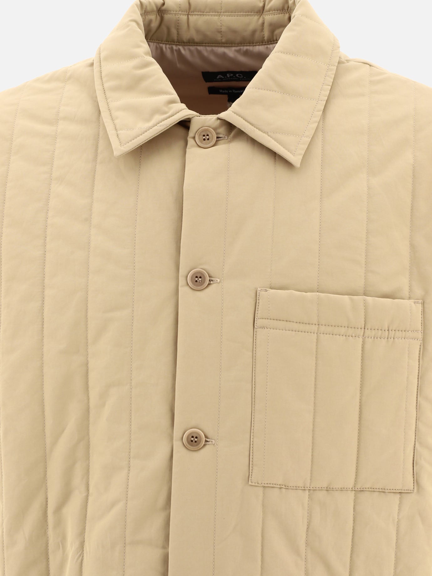 Giacche leggere & Trapuntate 51% cotone 49% poliammide - Imbottitura: poliestere  Beige - A.P.C. Uomo | PDP | VIETTI Online Store | thumbnail_3
