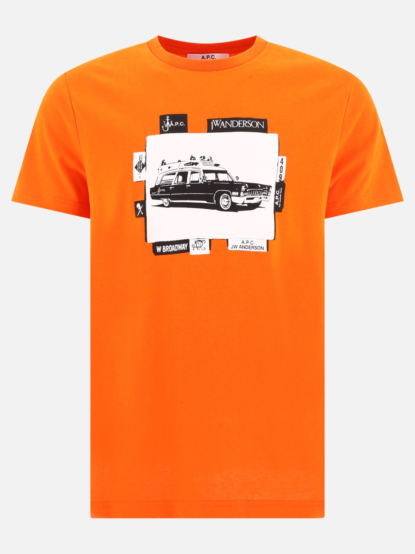T-shirt girocollo 100% cotton  Arancione - A.P.C. Uomo | PDP | VIETTI Online Store | Zoom-Modal
