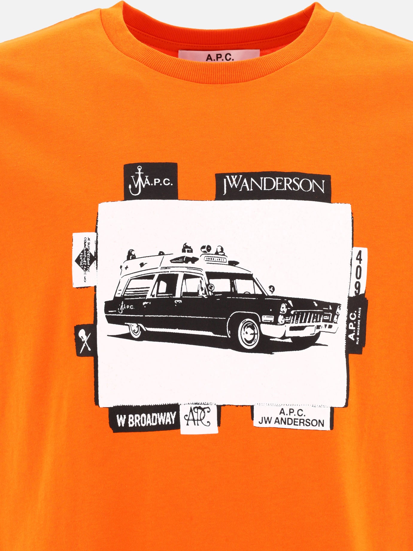 T-shirt girocollo 100% cotton  Arancione - A.P.C. Uomo | PDP | VIETTI Online Store | Zoom-Modal_3
