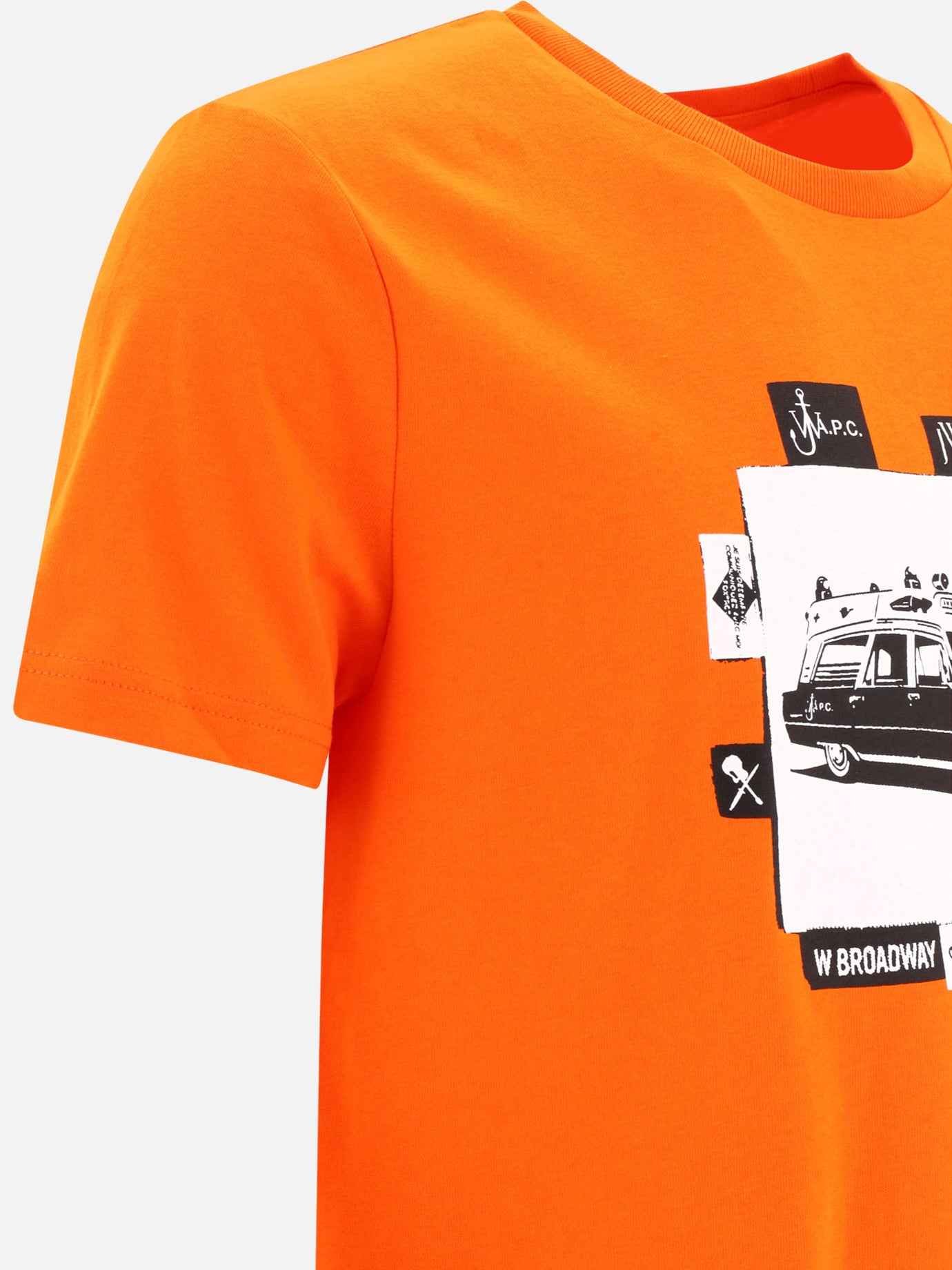 T-shirt girocollo 100% cotton  Arancione - A.P.C. Uomo | PDP | VIETTI Online Store | thumbnail_4