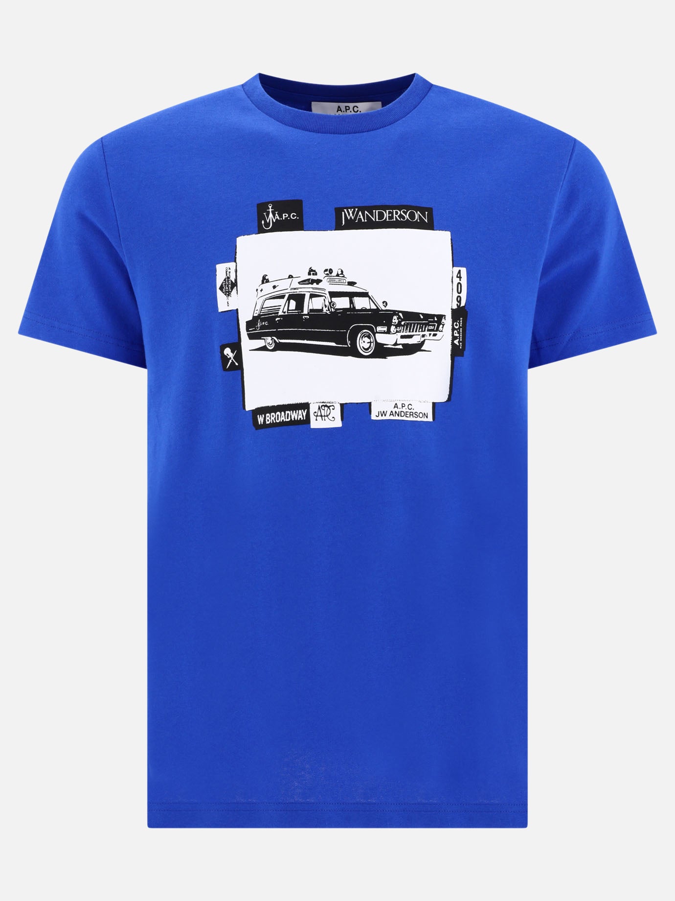 T-shirt girocollo 100% cotton  Blu - A.P.C. Uomo | PDP | VIETTI Online Store | thumbnail
