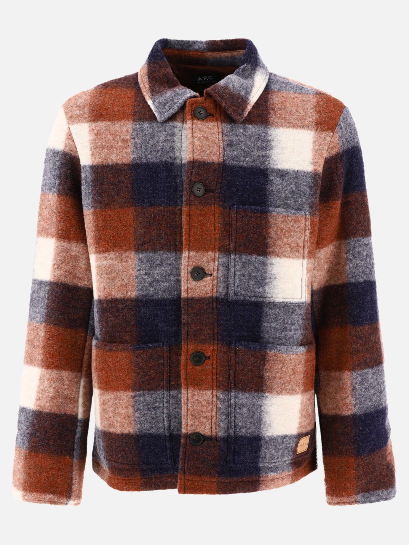 Giacche overshirt 57% lana 43% poliestere  Marrone - A.P.C. Uomo | PDP | VIETTI Online Store | thumbnail
