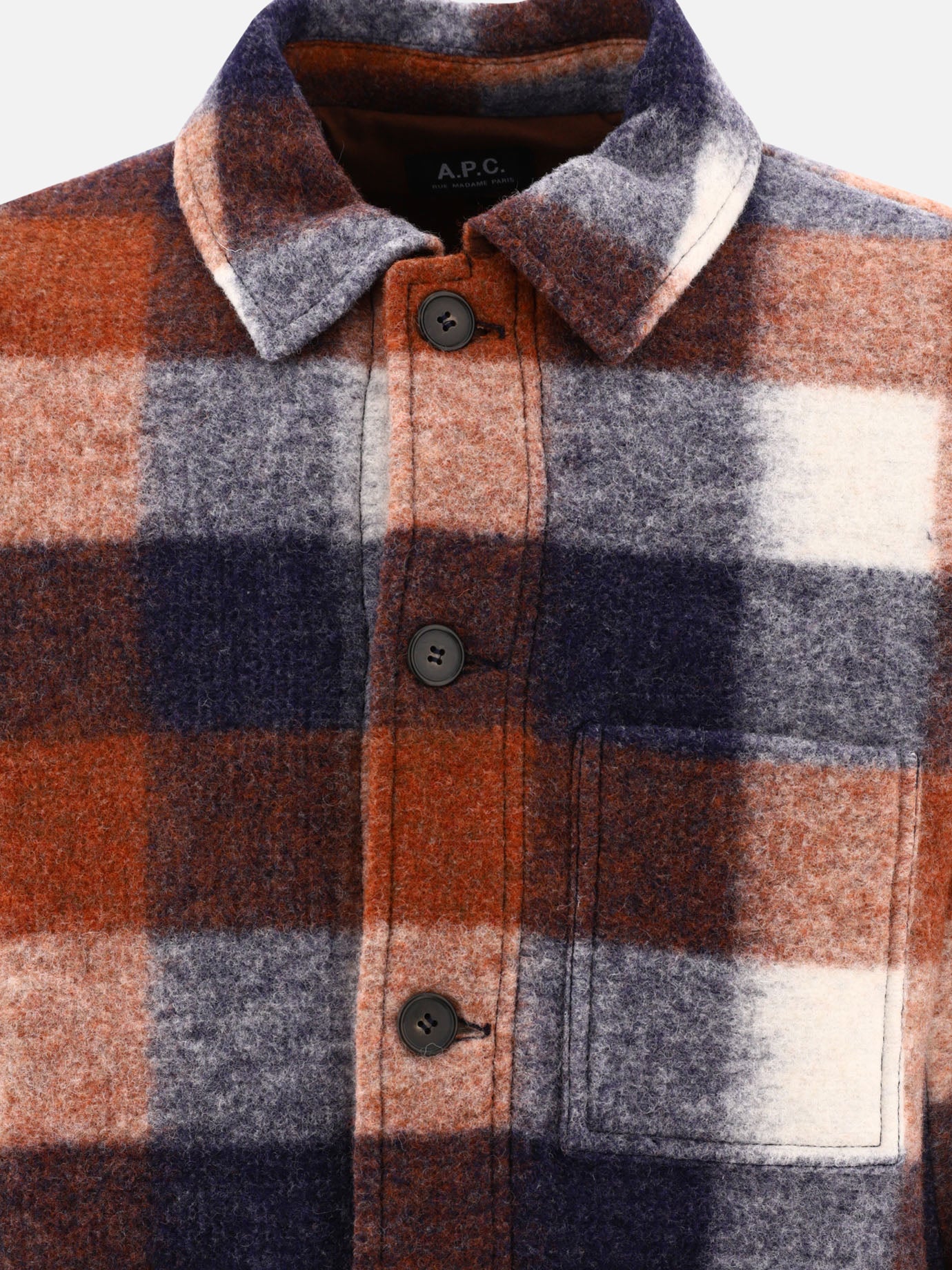 Giacche overshirt 57% lana 43% poliestere  Marrone - A.P.C. Uomo | PDP | VIETTI Online Store | thumbnail_3