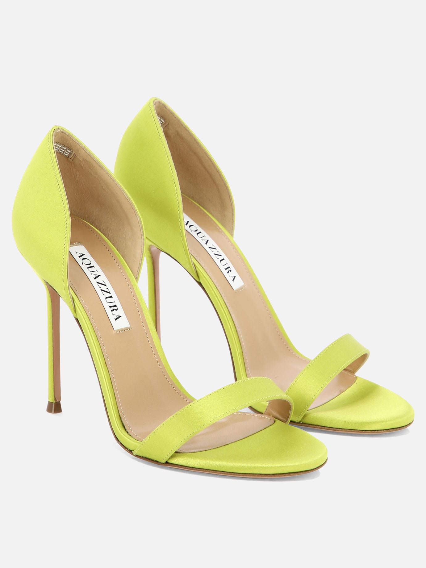 Sandali con tacco 70% viscosa 28% seta - 100% cuoio  Verde - Aquazzura Donna | PDP | VIETTI Online Store | Zoom-Modal_2
