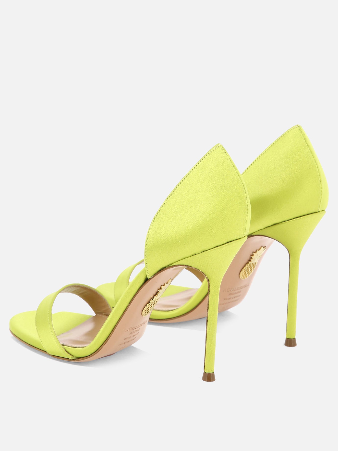 Sandali con tacco 70% viscosa 28% seta - 100% cuoio  Verde - Aquazzura Donna | PDP | VIETTI Online Store | thumbnail_4