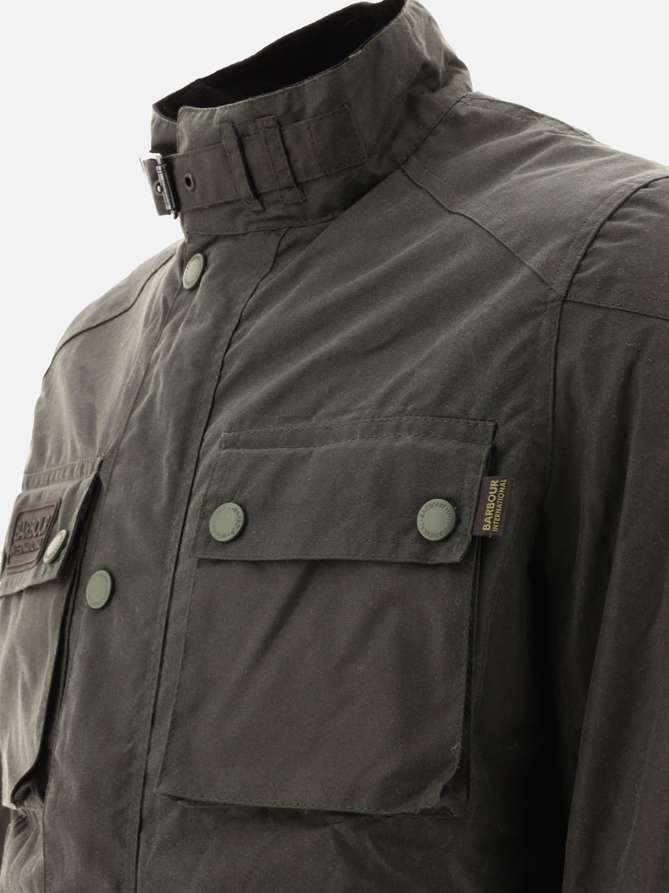 Giacche leggere & Trapuntate 100% waxed cotton  Verde - Barbour International Uomo | PDP | VIETTI Online Store | Zoom-Modal_4
