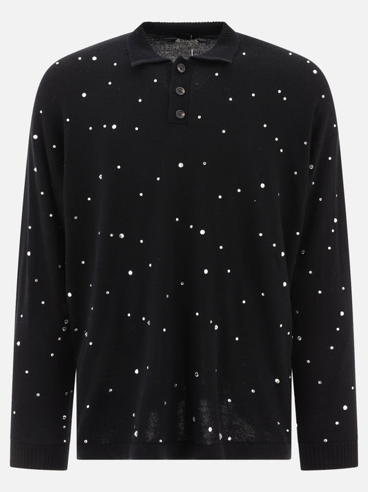 Polo shirts with buttons 100% merino wool  Black - Bode Men | PLP | VIETTI Online Store 
