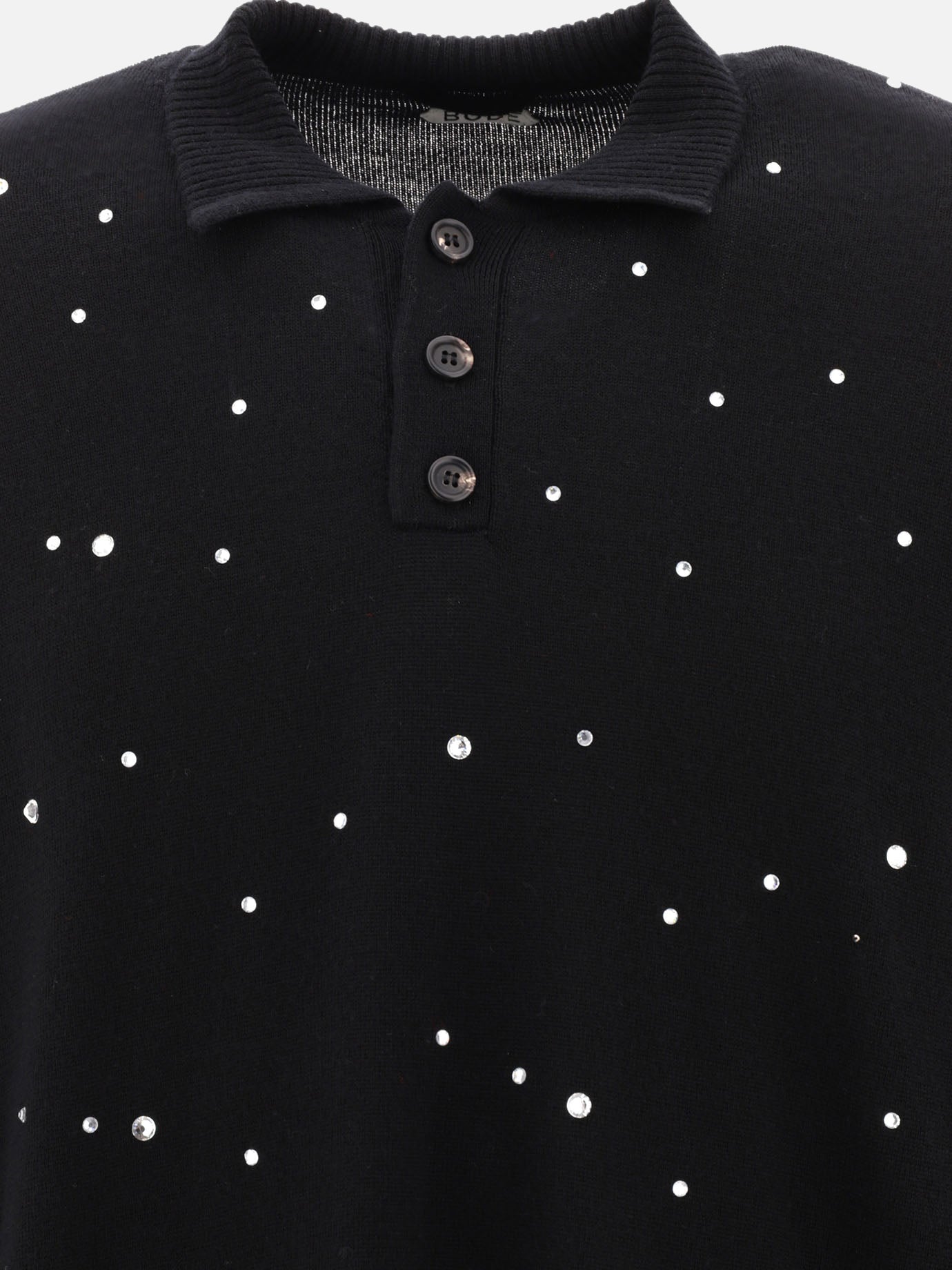 Polo con bottoni 100% merino wool  Nero - Bode Uomo | PDP | VIETTI Online Store | Zoom-Modal_3
