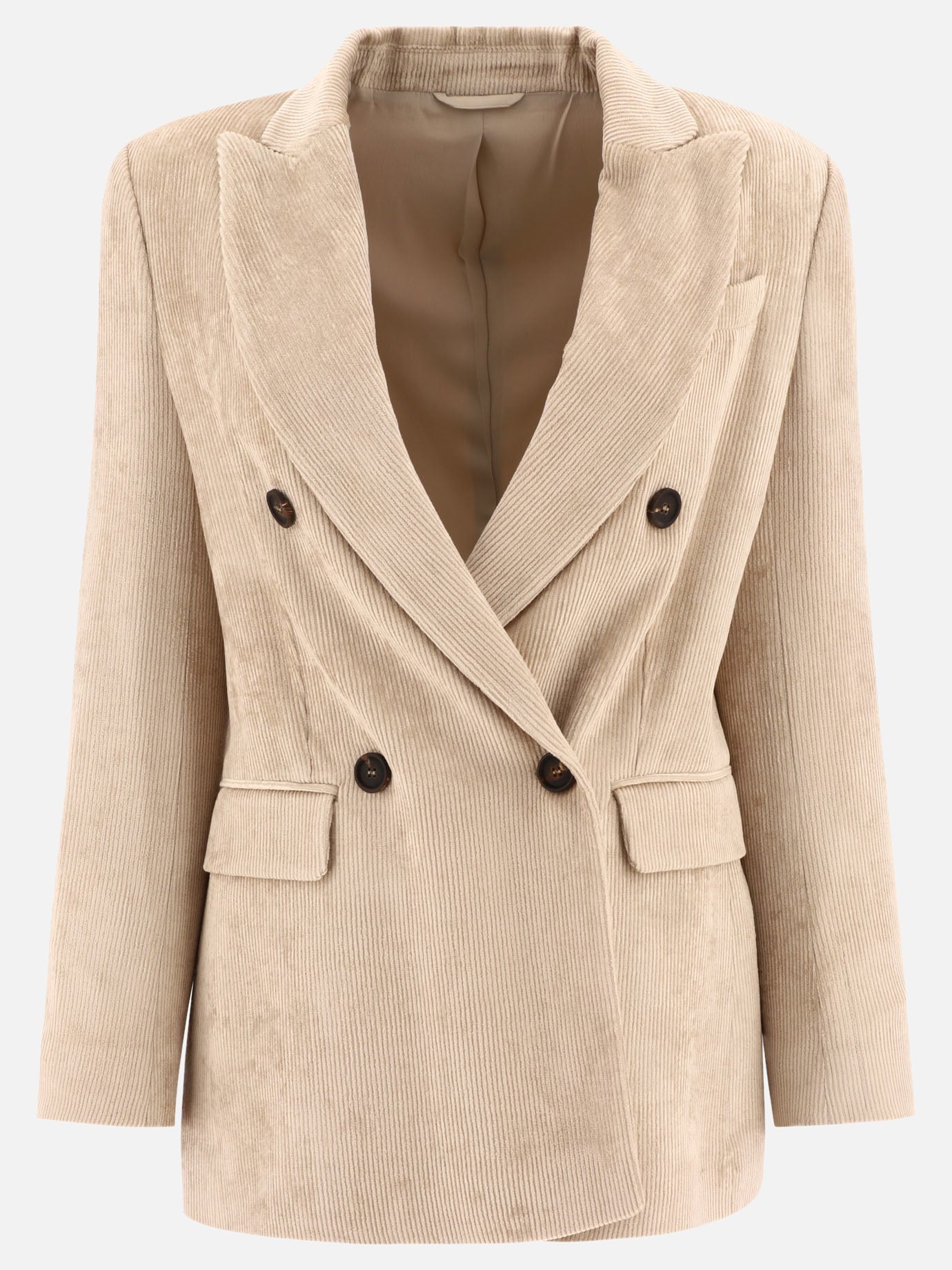 Blazer 100% viscosa  Beige - Brunello Cucinelli Donna | PDP | VIETTI Online Store | thumbnail