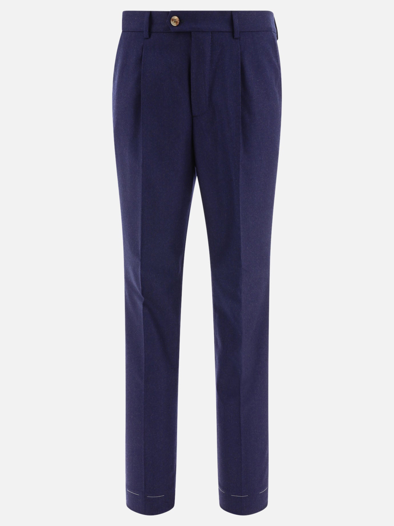 Pantaloni sartoriali 100% virgin wool  Blu - Brunello Cucinelli Uomo | PDP | VIETTI Online Store | Zoom-Modal
