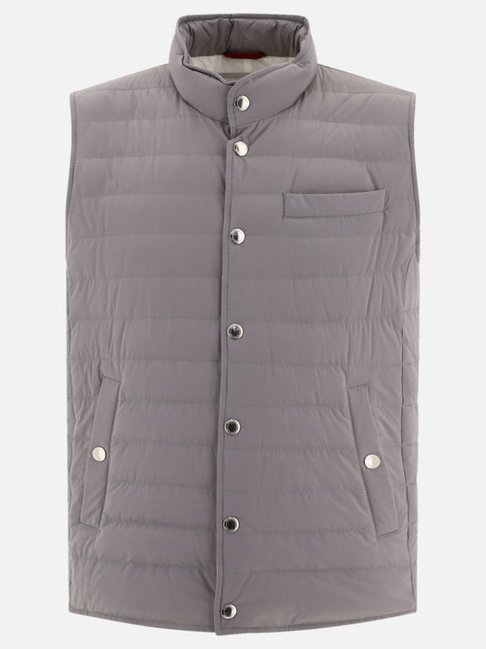 Giacche smanicate 83% nylon 17% elastane - Padding: down and feathers  Grigio - Brunello Cucinelli Uomo | PLP | VIETTI Online Store 
