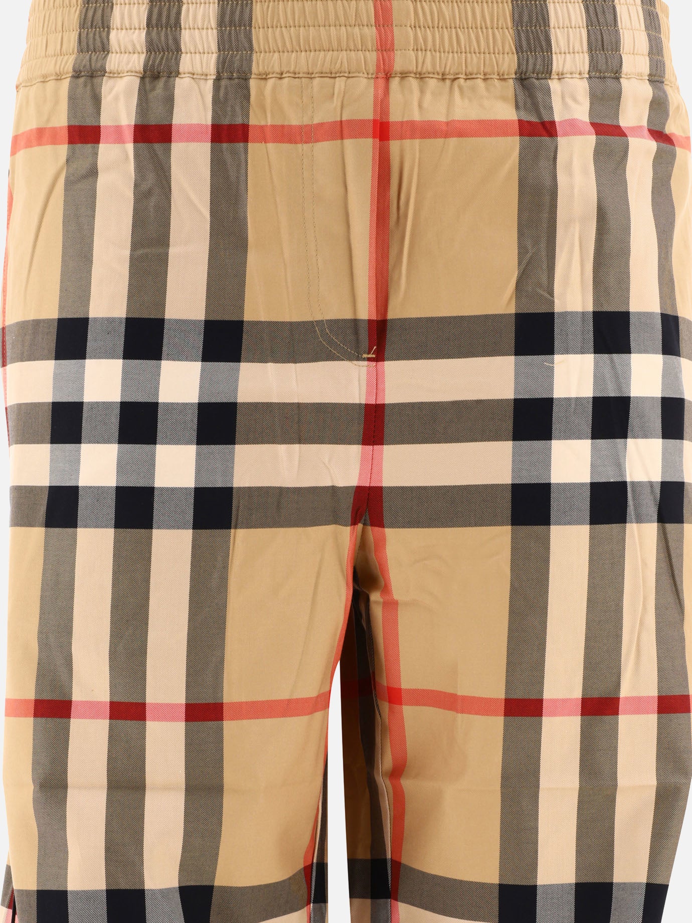 Check cotton twill trousers