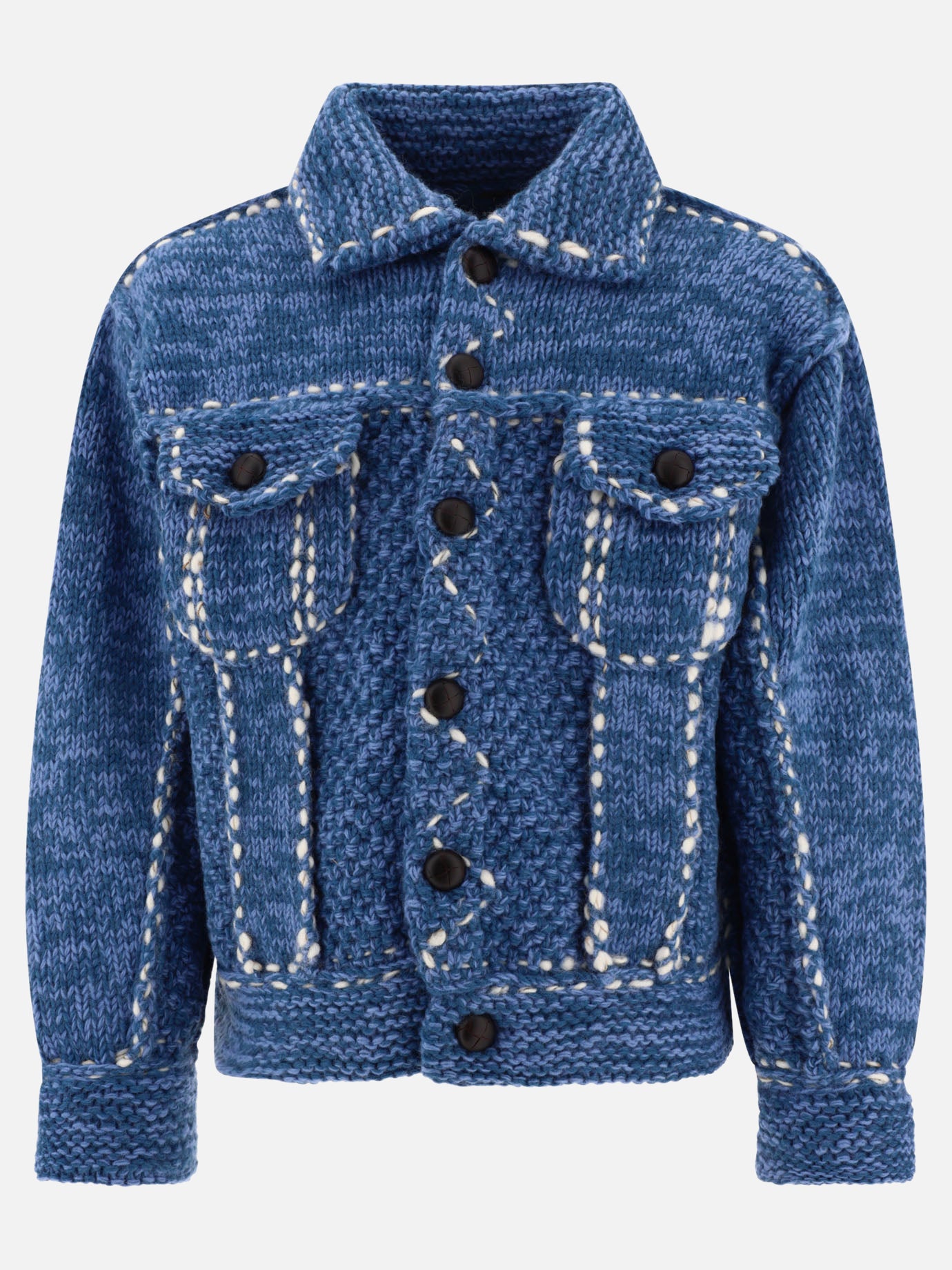Giacche overshirt 100% wool  Azzurro - KAPITAL Uomo | PDP | VIETTI Online Store | thumbnail