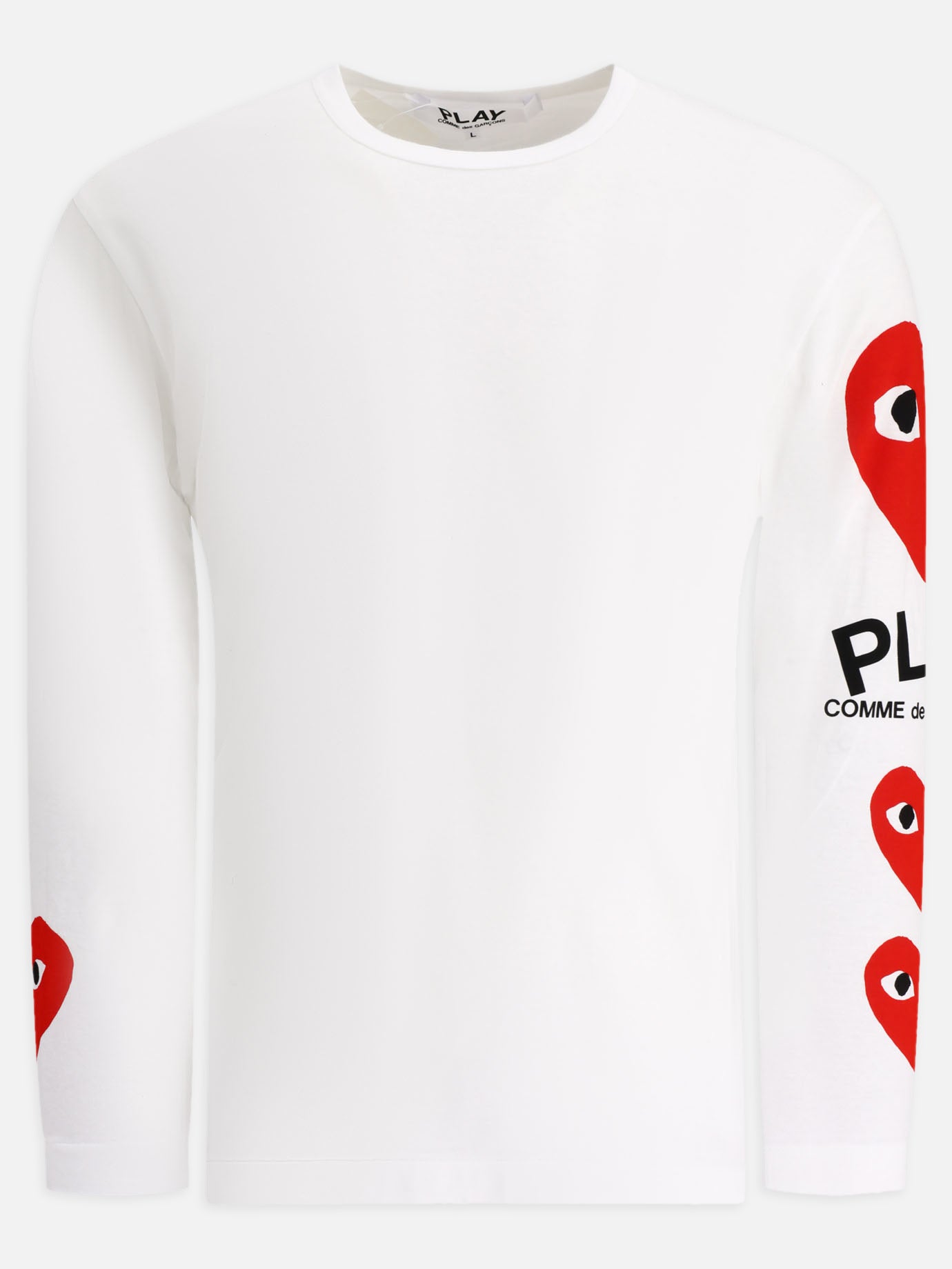 T-shirt girocollo 100% cotton  Bianco - Comme Des Garçons Play Uomo | PDP | VIETTI Online Store | thumbnail
