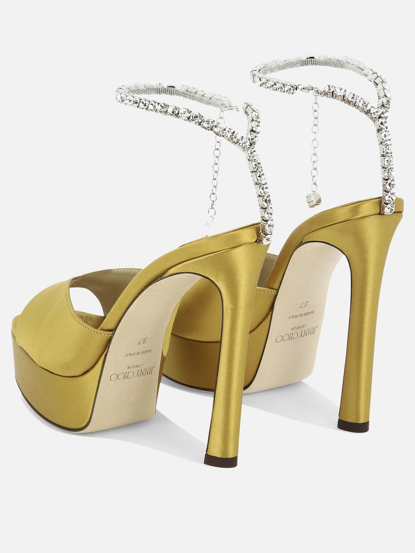 Heeled sandals 100% raso - 100% cuoio  Yellow - Jimmy Choo Women | PDP | VIETTI Online Store | Zoom-Modal_4
