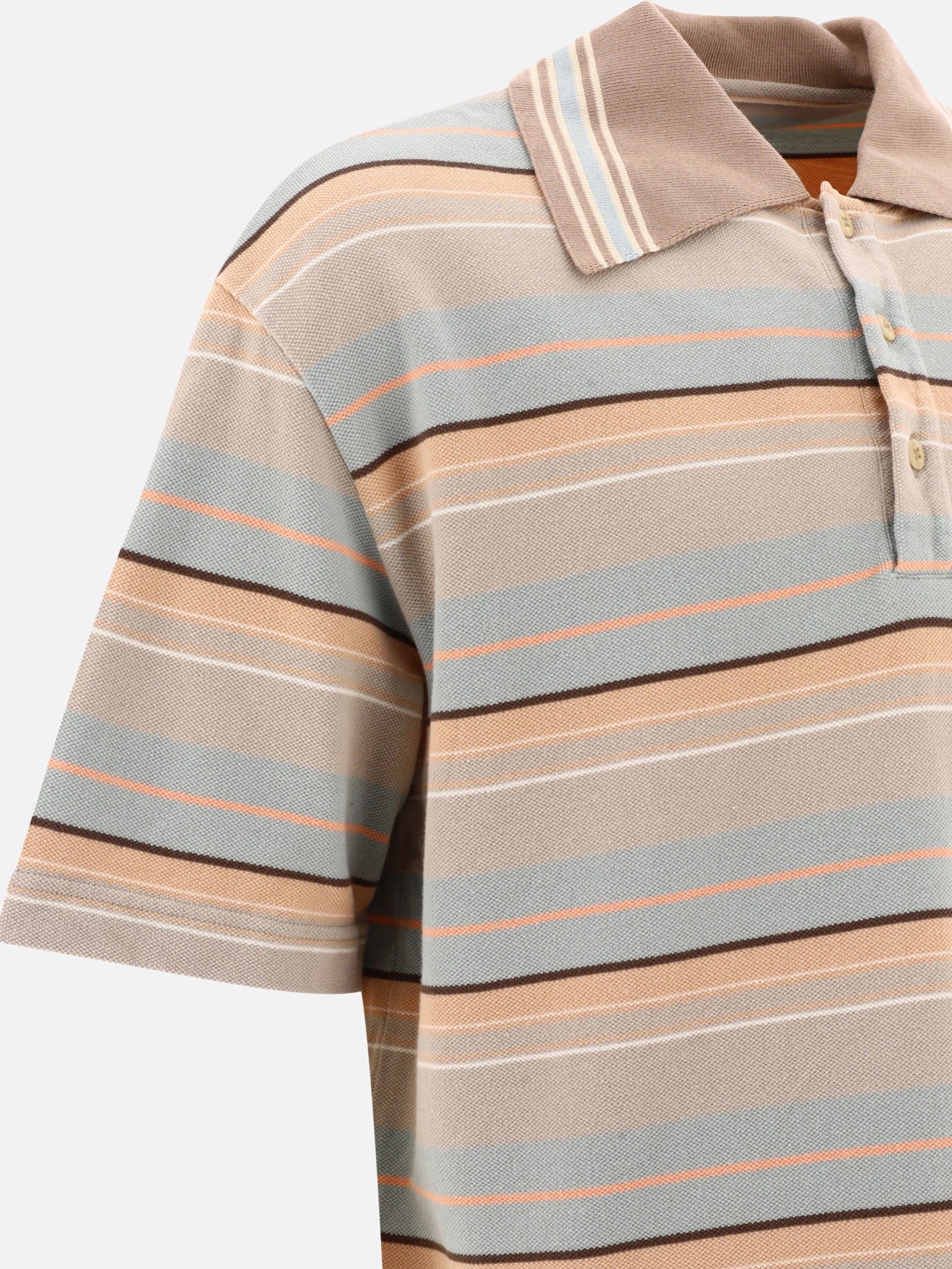 "Multi-border Kanoko BOX" polo shirt