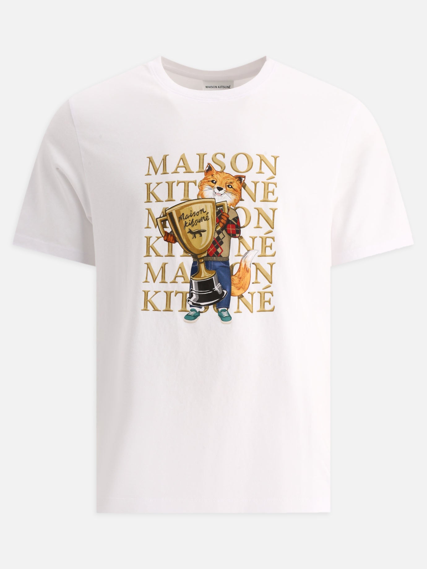 T-shirt girocollo 100% cotton  Bianco - Maison Kitsuné Uomo | PDP | VIETTI Online Store | thumbnail