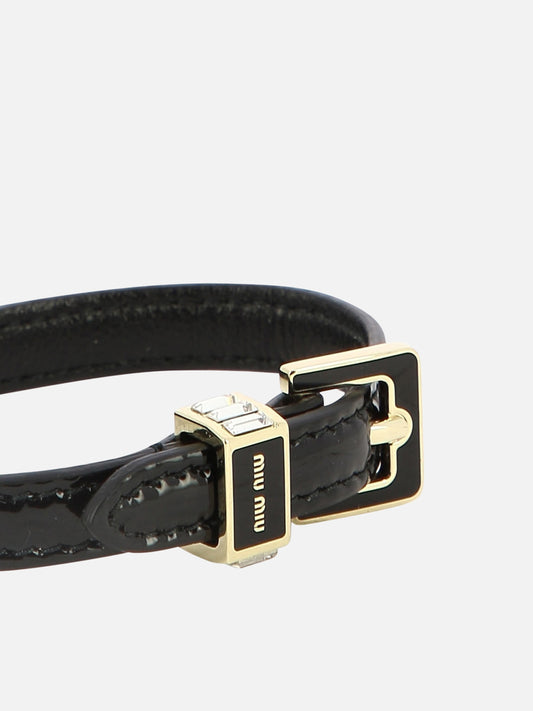 Bracelets & Anklets 100% patent leather  Black - Miu Miu Women | PLP | VIETTI Online Store | 2

