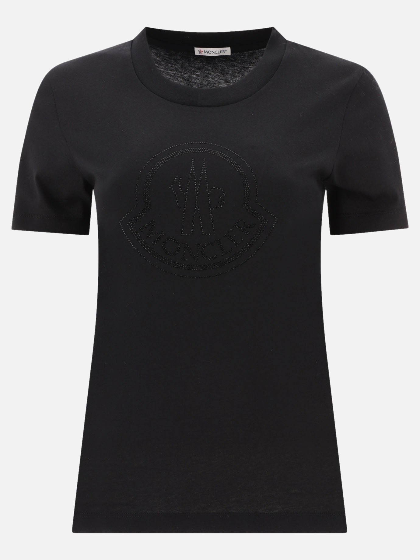T-shirt girocollo 100% cotone  Nero - Moncler Donna | PDP | VIETTI Online Store | Zoom-Modal
