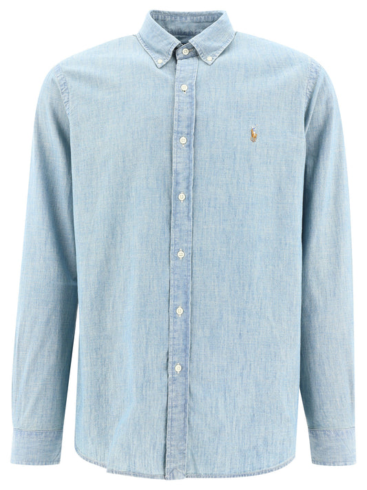 Camicie casual Solid colour  Azzurro - Polo Ralph Lauren Uomo | PLP | VIETTI Online Store 

