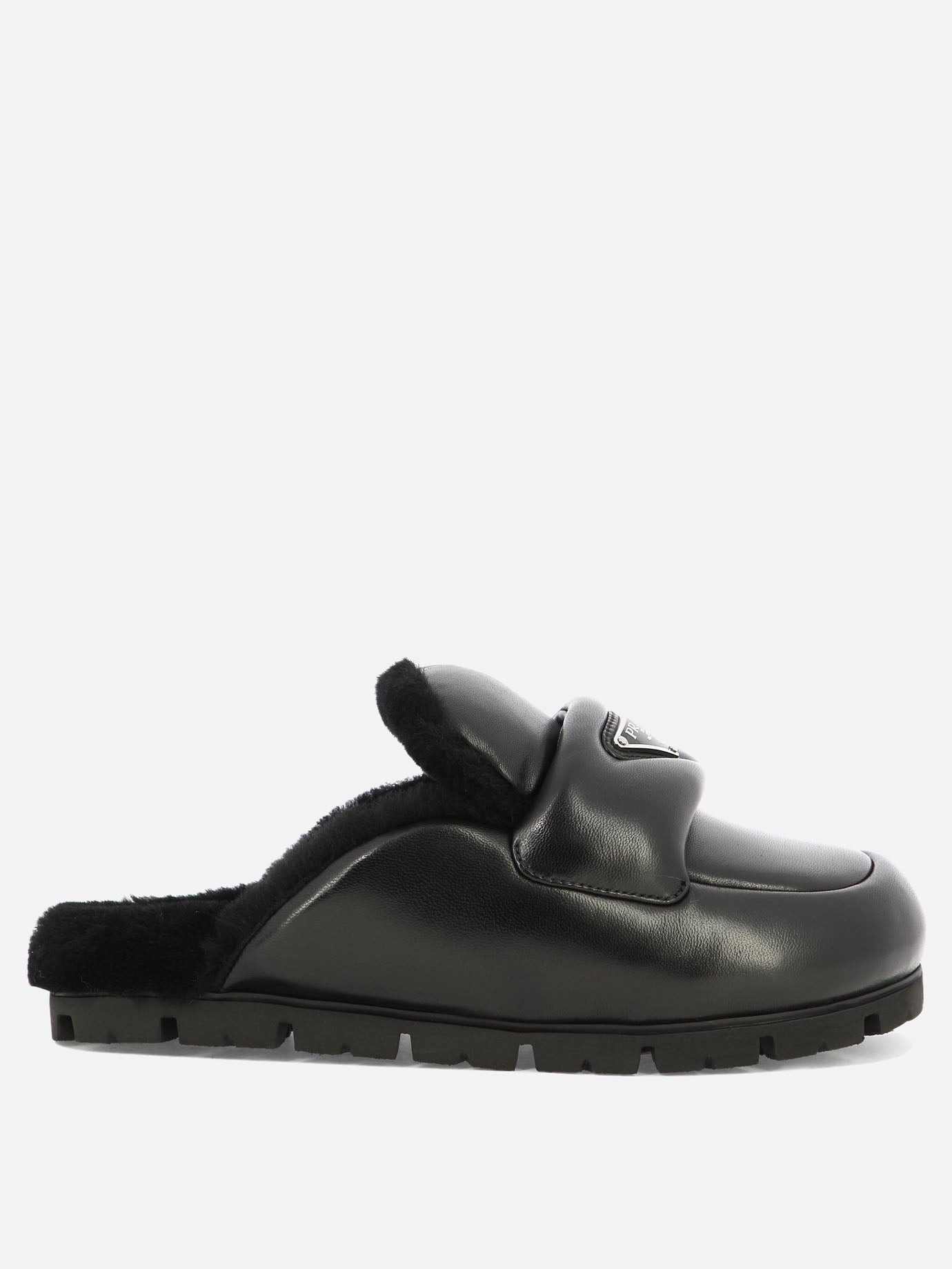 Slippers 100% pelle di agnello - 100% gomma  Black - Prada Women | PDP | VIETTI Online Store | thumbnail