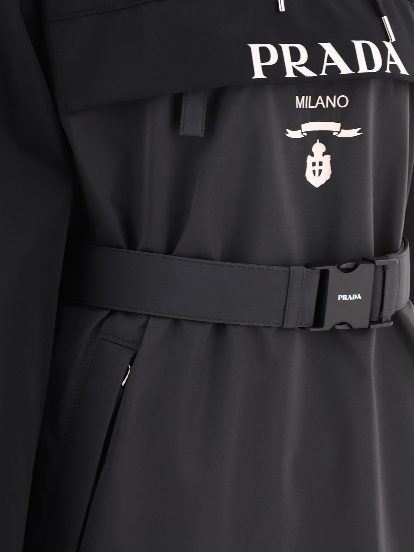 Impermeabili & Trench Logo  Grigio - Prada Donna | PDP | VIETTI Online Store | Zoom-Modal_4
