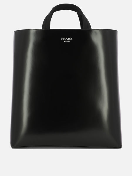 トートバッグ PRADA Black leather shopping bag (1BG510VOOO2CYS F0002) org.jpg