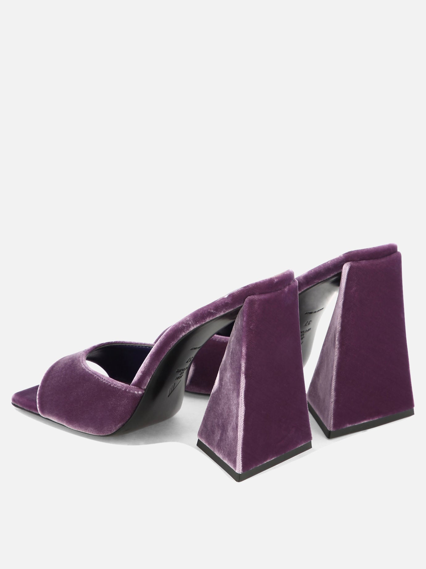 Sandali con tacco 100% velluto - 100% cuoio  Viola - The Attico Donna | PDP | VIETTI Online Store | Zoom-Modal_4
