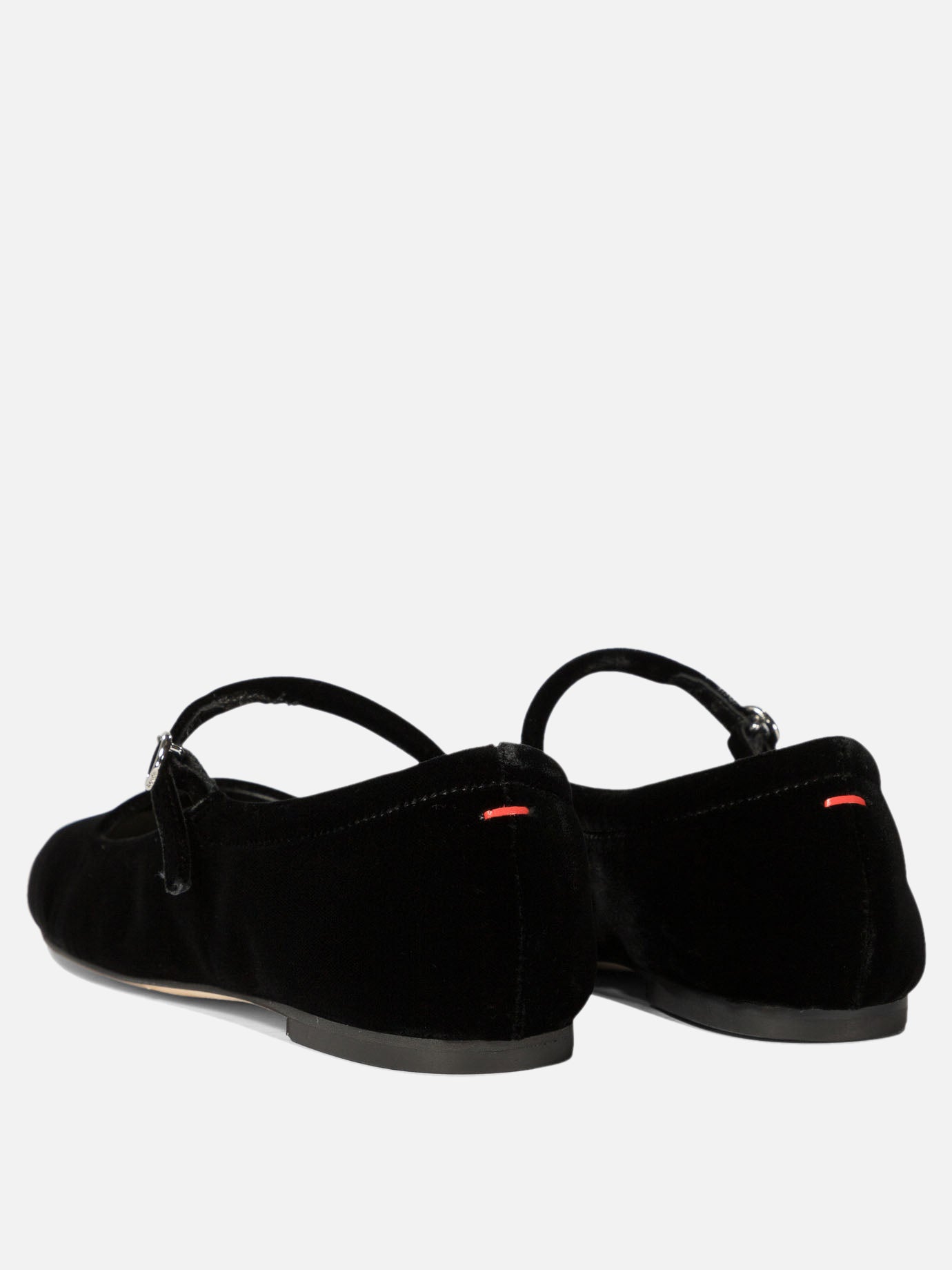 Aeyde "Uma" velvet ballet flats Black