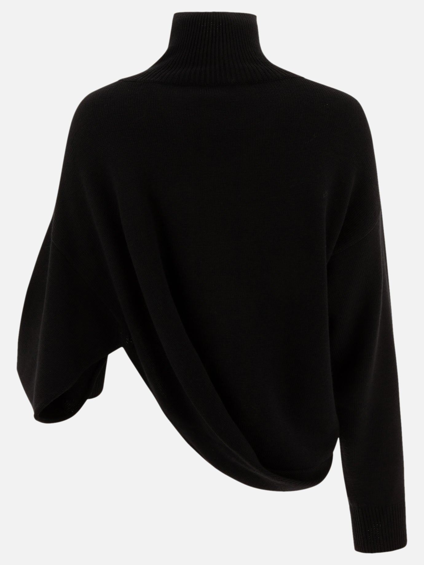 Alaïa Asymmetric turtleneck sweater Black